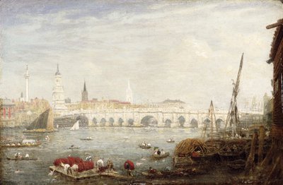 Le Monument et le Pont de Londres, c.1820-80 - Frederick Nash